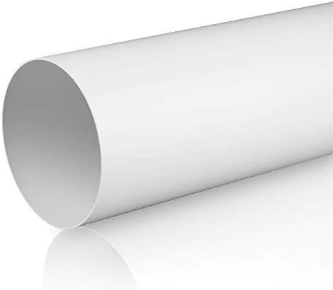 Swettews 100 mm 125 mm 150 mm Rundrohrsystem PVC Lüftungsrohr Flexschaluch Bindeglieder Bogen Kniestück Verbinder Rückstauklappe T-Stück Reduktion Halter Adapter (Ø 100, Lüftungsrohr 1,0m)