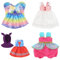 ZWOOS Puppenkleidung für kleine Puppen, Entzückendes Baumwollkleid für Puppen 25-30 cm, kompatibel mit Haba und mehr, 4er-Pack (Set 1)