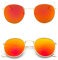 WQZYY&ASDCD Sonnenbrille Herren Damen Metallrahmen Brille Runde Männer Reflektierende Beschichtungsgläser Frauen-Orange