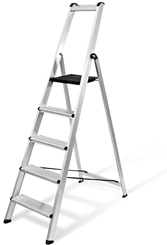 VITO Profi 7 Stufen Stehleiter, Haushaltsleiter 7 Stufen, VIEA7P Alu-Sicherheits-Stehleiter, Mehrzweckleiter, Alu-Sicherheits-Stehleiter, Länge 2,2m EN, 11,32 kg.
