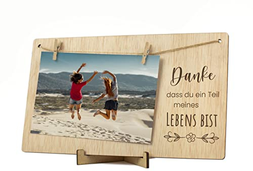 CONTRAXT Bilderrahmen mit Klammern und Leine. Fotoleine polaroid bilder rahmen detail beste freund geschenk Überraschung fotorahmen holz bildrahmen aufhängen ideen (Danke DE)