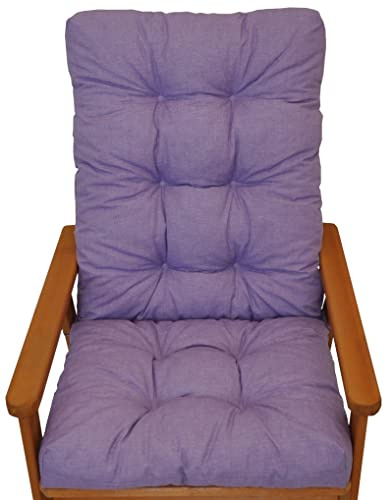 Rattani Polster für Gartenstuhl, Hochlehner Auflage Sylva, Hochlehner Auflage, Gr. 115 x 50 cm, Colore Viola (violett)