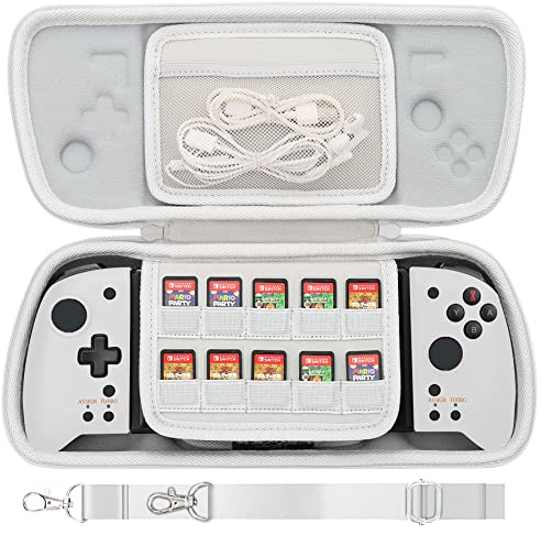 Aenllosi Custodia rigida portatile per Hori Split Pad Pro/HORI Split Pad Compact Controller Ergonomico/Hori Split Pad Compact Controller Nintendo Switch Controller Case(Only Case) (Bianco)