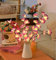 Fantasee Luci a ramoscello di orchidea viola, 20 luci artificiali a LED Phalaenopsis, alimentate a batteria, flessibili, per casa negozio finestra vaso matrimonio Natale confezione da 2 pezzi, viola
