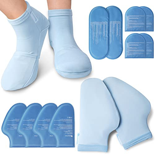 RelaxCoo Chemo-Kältetherapie-Socken & Hand-Eispack-Handschuhe für Chemotherapie Neuropathie, Chemo-Pflegepaket für Frauen und Männer, Plantarfasziitis, Karpaltunnel, Arthritis, Handfüße