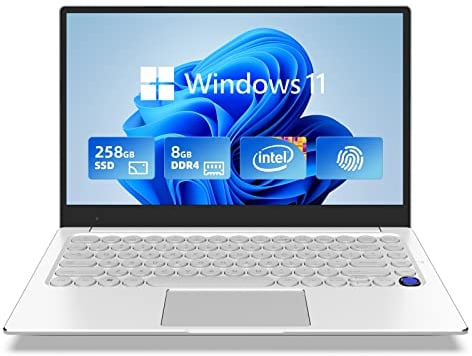 Auusda 14.1 Full HD Laptop,8GB LPDDR4 and 256GB SSD, Expandable 2TB,All Matal Notebook, 3867U Quad-Core, 4K, WiFi, BT4.2, Backlit Keyboard Fingerprint