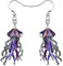 NEWEI Cute Emaille Wal Oktopus Qualle Hai Ohrringe Seepferdchen Strand Schmuck für Damen Frauen Mädchen Meerestiere Geschenke (Lila Qualle)