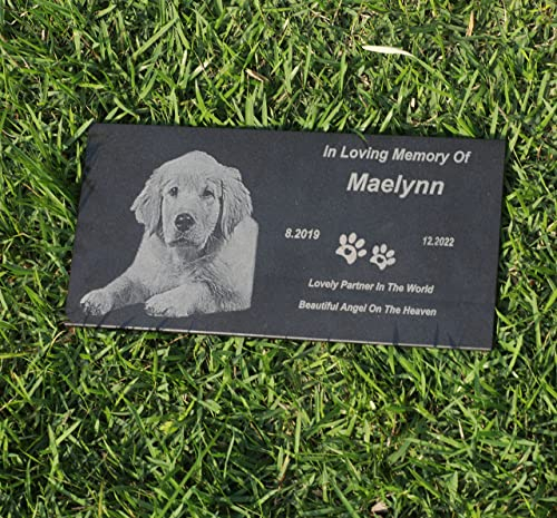 Placa de lápida Personalizada para Seres Humanos, Mascotas, lápida de Granito grabada Personalizada, Piedra Conmemorativa para un ser Querido perdido