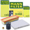 MANN-FILTER Inspektionspaket Filterset 1x Ölfilter, 1x Luftfilter, 1x Innenraumfilter, 1x Ölablassschraube Kompatibel mit FIAT 500 (312_), PANDA (169_), FORD KA (RU8), LANCIA YPSILON (312_) (843_)