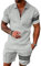 Osheoiso 2 Teiliges T-Shirt und Hosen Sets Herren Polo Shirt Shorts Jogginganzug Druck Trainingsset Mode Outfit Kurze Sweathose für Männer Sommer Freizeitanzug A 7 M
