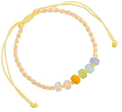 guidehetianyu Glücksarmband Jade Partner Kettenarmband für Damen Mädchen, Handgefertigt Verstellbare Gute Reise Talisman Wunsch Sicherheit Wohlstand Guard Ihre Liebe Geschenk Freundschaft Armband