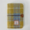 Harris Tweed A6 Notizbuch Binder Mit 6 Ringen - Wollstoff Softcover Nachfüllbar, Für Nachfüllpapier und Planer Einlagen, Notebook Journals Zum Schreiben, 80 Seiten (Gelb Blau)