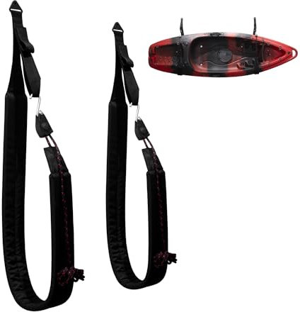 Onefeng Sports Kayak Storage Strap Kayak Rack Hanging Storage from Wall with 1/4 Adjustable Pulley Rope Hanger Padded Wall Straps for Kayaks, SUP Paddle Board & Surfboard