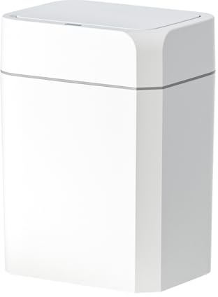 ELPHECO Bathroom Trash Can with Lid 3.5 Gallon Motion Sensor Slim Garbage Can Waterproof Smart Small Trash Bin for Bathroom, Kitchen, Office, Bedroom, Living Room, Toilet (White)