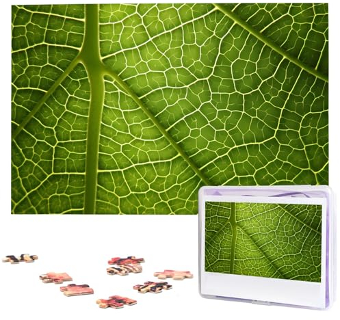 Baum Blatt Textur Venen Puzzles 1000 Teile Personalisierte Puzzles Fotos Puzzle für Familie Bild Puzzle für Erwachsene Hochzeit Geburtstag (74,9 x 50 cm)
