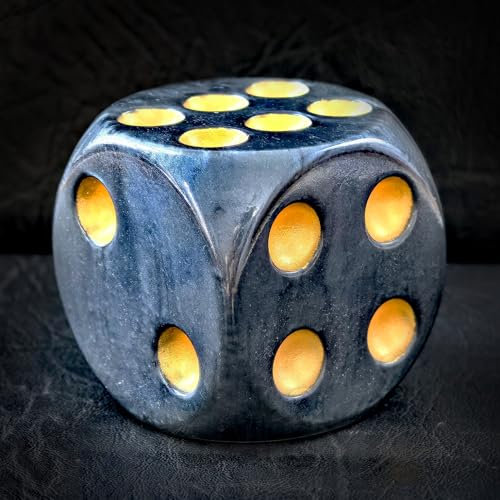 Jumbo-DND-Würfel aus massivem Acryl, 40 mm, 6-seitig mit Pips, große Perlschwarz, D6, große Party-Würfel