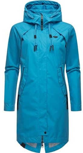 Ragwear langer wasserdichter oversized Damen Übergangsmantel Parka mit Kapuze Rejany YOUMODO Sky Blue Gr. XL