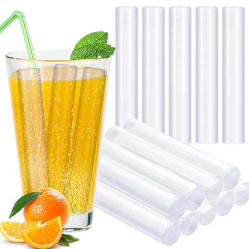 RimCereal 20 Pcs Reusable Ice Cubes Bottle Ice Sticks, Clear | Reusable Ice Sticks, Plastic, Washable, Clear, for Drinks Water Bottles Whiskey Wine, Friends, Family Gatherings, Convenient