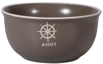 Seaside No.64 - maritimes Steingut-Geschirr in taupe - Mix & Match Serie aus Keramik - nautische Motive zum Kombinieren - Küchenzubehör, Geschenkartikel (Schale, Steuerrad)