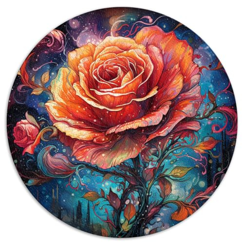 Puzzle 1000 Teile für Erwachsene, Rosen-Rundpuzzle, geeignet für Erwachsene und Kinder ab 12 Jahren, Papppuzzle, tolles Geschenk für Erwachsene. Größe: 67,5 x 67,5 cm.