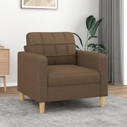 Willood Sofasessel Sessel mit Metallgestell, Sofa für Wohnzimmer, Relaxsessel Fernsehsessel TV Sessel Polstersessel Stoffsofa Braun 60 cm Stoff