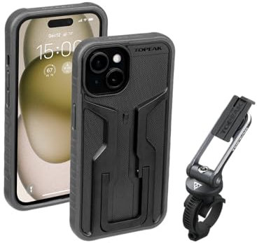 Topeak RideCase mit Halterung für iPhone 15, Schwarz/Grau