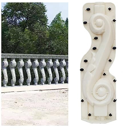 2 moldes de balaustradas europeos de columna romana delantera y trasera para hormigón, yeso, cemento, plástico, fundición, jardín, balcón, piscina, parque, valla (tipo 5)
