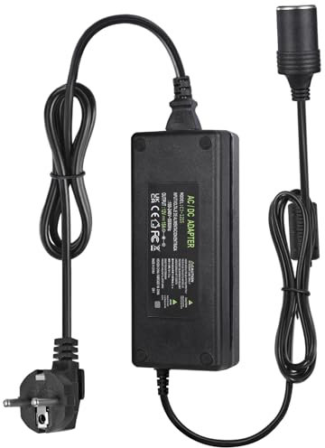 12V 15A KFZ Netzadapter,AC zu DC Spannungswandler 240V Auf 12V, 15A 180W Wechselrichter Adapter mit Zigarettenanzünder Buchse,KFZ-Netzteil Adapter für Reifenfüller,Autokühlschrank,Autostaubsauger-180W