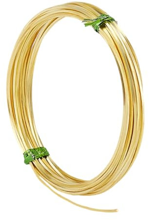 PH PandaHall 6m 1mm Filo Quadrato In Ottone Filo di Rame per Perline Filo per Gioielli Filo per Perline Filo Floreale In Alluminio per Artigianato per La Creazione di Gioielli, Oro