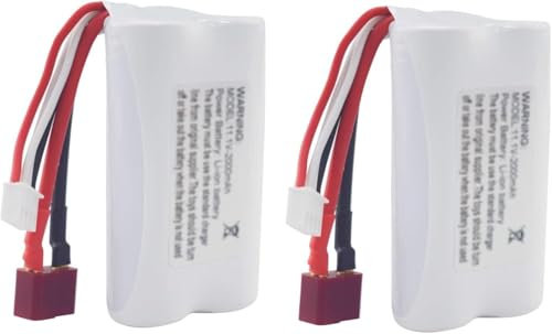11.1V 2000mAh Lithium Battery Pack RC Speedboat RC Boat Model Tumbler Toy Boat Battery with T Plug, 2 Pcs