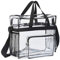Transparente Tragetasche, PVC Tasche Clear Bag, 28 x 13 x 27cm Tasche Durchsichtig mit Reißverschlusstaschen, Bib Tasche Durchsichtig Stadion Zugelassen, Transparente Tasche für Bibliothek, Stadion
