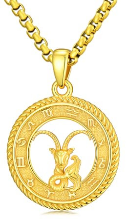 PARYFO Sternzeichen Steinbock Halskette 925 Sterling Silber Steinbock Anhänger Konstellationen Halskette Vergoldet Astrologie Horoskop Anhänger Schmuck Geschenke für Männer Frauen Unisex