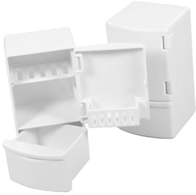 MAGICLULU 2pcs Dollhouse Kitchen Set White Play Refrigerator Long-lasting Durability for Boys and Girls' Imaginative Play