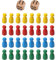 AEIOPRS 32 Pcs Spielfiguren Aus Holz Für Brettspiele Holzpuppen Spielfiguren Spielkegel Set Halmakegel Flaschenkegel 2 Würfel Aus Holz