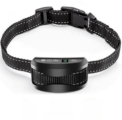 OXFUZZ Collier Anti-aboiement Chien - 3 Modes Choc Électrique/Vibration/Sensibilité Aide au Dressage Inoffensif Automatique Batterie Rechargeable Sangle Reflechissant Réglable pour Petit Gros Chien