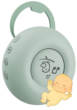 Macchina Rumore Bianco Portatile per Neonato di MMOBIEL – 20 Suoni Rilassanti, Sensore Pianto, Timer, USB-C – Dispositivo sonno con Rumori Bianchi, Rosa, Marroni, Ninna Nanna, Suoni Natura – Verde