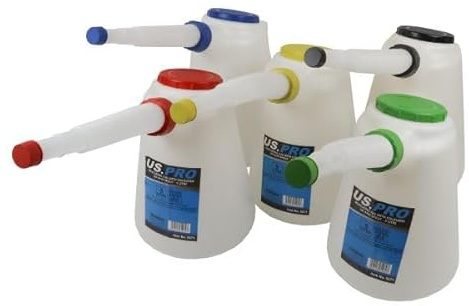 US PRO Tools 5PC Measuring Jugs with Coloured Lids and Spouts - 5 Litre 9271