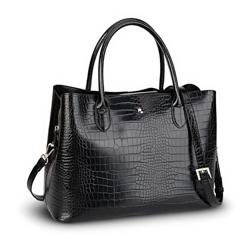 juctshee Damen Tote Bag Große Handtasche Krokodildruck PU Leder Schultertasche mit Tragegriff oben & abnehmbarem Gurt Arbeit Büro Laptop Tasche Shopper Tasche
