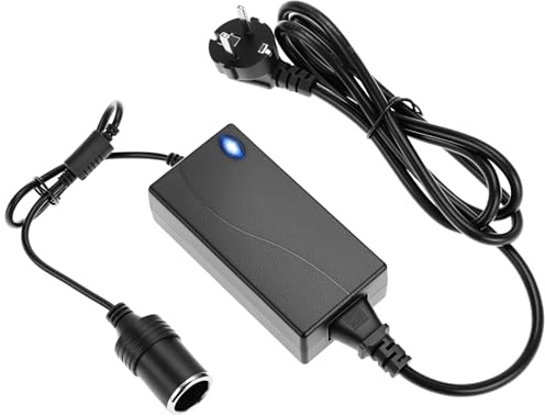 QWORK® Convertidor 230V a 12V para Dispositivos Automotrices, 6A 72W, Adaptador Mechero Coche a Enchufe