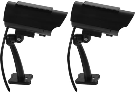 POPETPOP 2pcs Black Abs Dummy Cctv Camera for Indoor and Outdoor Use | Realistic Appearance, Easy Installation, Flexible Placement, Enhanced Visual Deterrence