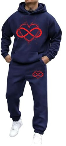 Udbeksid Jogginganzug Herren Baggy Trainingsanzug Oversized 2 Teilig Set Hoodie und Jogginghose Tracksuit Freizeitanzug Y2K Kapuzenpullover + Hose Gym Laufen Running Fitness Wear Klamotten Sportanzug