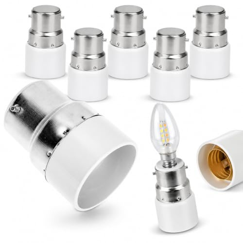 Fomiyes Adaptateur Douille B22 Vers E14 Convertisseur De Culot D’Ampoule Pour Ampoule E14 Led 6 PièCes Pour Bureaux Couloirs Maisons Et Ateliers