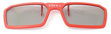 Ultra 2 x Rouge Clip sur des Lunettes 3D Passives pour Hommes Femmes Adaptées Aux Vue Style Circulaire Polarisées Tous Les Téléviseurs Passifs Cinéma et Projecteurs Tels Que RealdD
