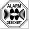 GreenIT 10 Stück 5cm Alarm gesichert Aufkleber Sticker Warnung Hinweis Balkon Tür Fenster Rahmen