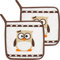 Kracht Topflappen 2er-Pack Eulen Größe 20x20 cm