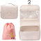OrgaWise Kulturbeutel zum Aufhängen Kulturtasche Frauen Damen Waschtasche Unisex Kosmetiktasche Reise-Tasche mit Haken für wasserdichte Toiletry Bag (Beige)