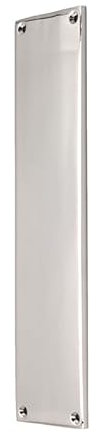 Infinity Decor 5mm Forged Brass Victorian Door Push Finger Plate Various finishes (Polished Chrome)