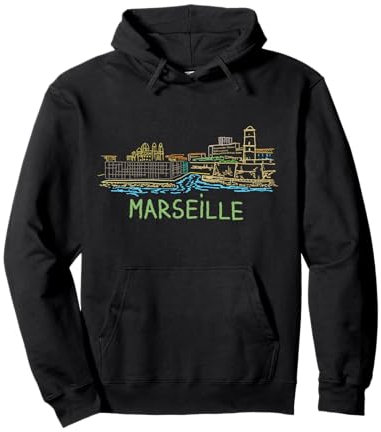 Marseille France Art Cadeau Hommes Femmes Sweat à Capuche