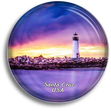 Kühlschrankmagnet USA Amerika Santa Cruz Glasmagnete für Kühlschrank Souvenirs Niedlicher Kristallmagnet Dekor für Whiteboard Büro Zuhause Geschenk