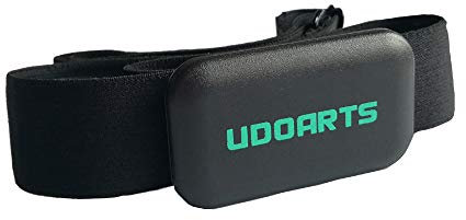 UDOARTS Heart Rate Monitor con Chest Strap per iPhone,Android Phone,Wahoo,Polar,Suunto Garmin,Man And Woman,Bluetot4.0&Ant+ (Nero)